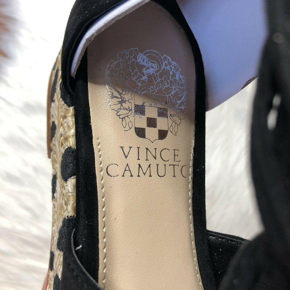 NWT Vince Camuto Espadrille Platform Sandals Black - Picture 7 of 10